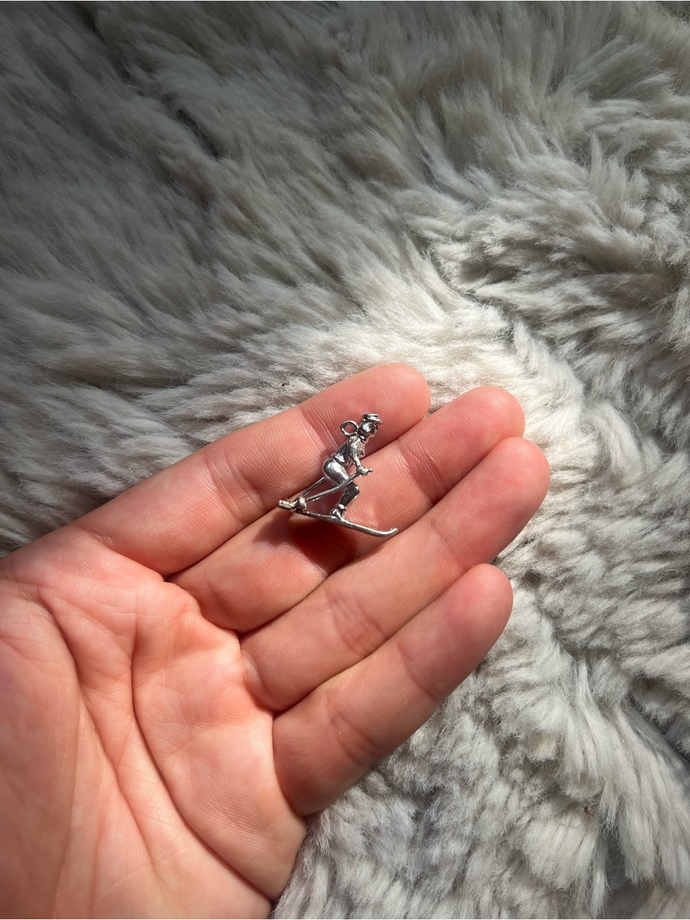 Vintage sterling silver skier charm